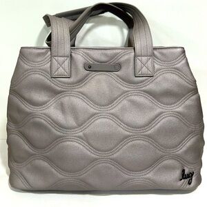 Lug Matte Luxe Large Quilted Tote - Tempo in Metallic Purple EUC